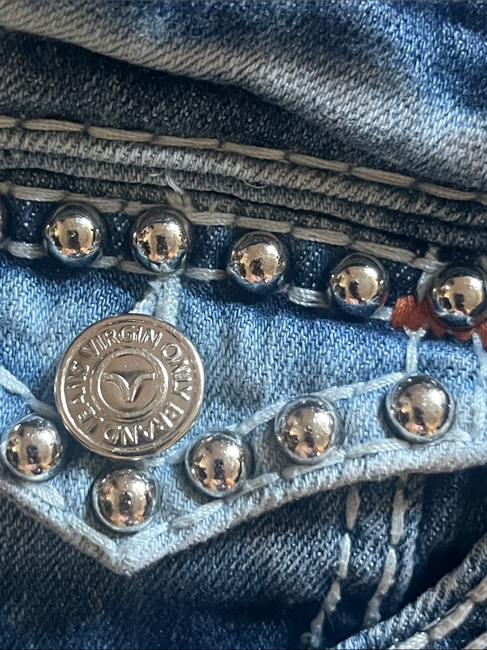 Virgin Jeans Vintage Y2K 2000 Blue Acid Wash Straight Distressed - Picture 4 of 15